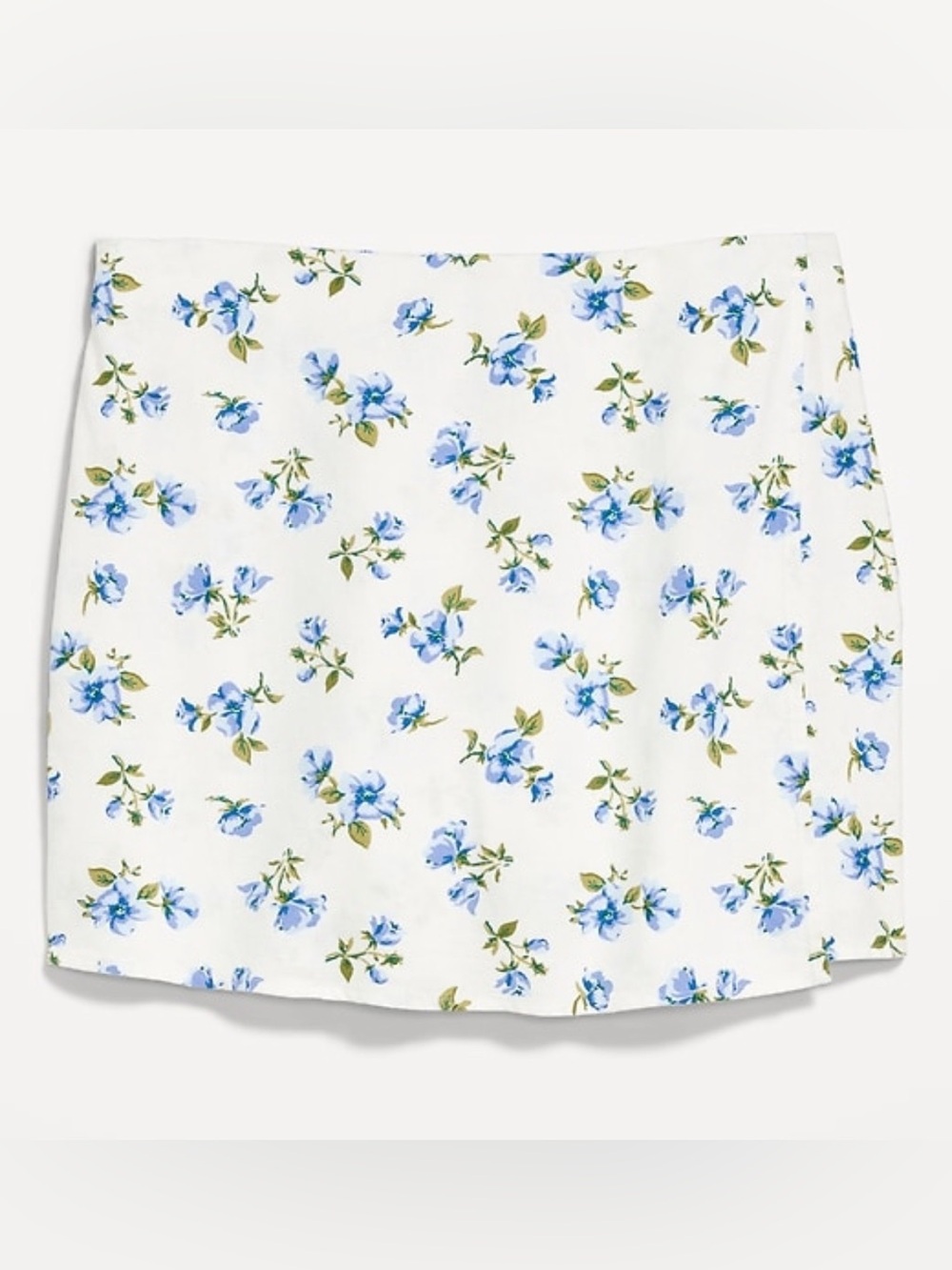Floral Print Women's Skort in White and Blue